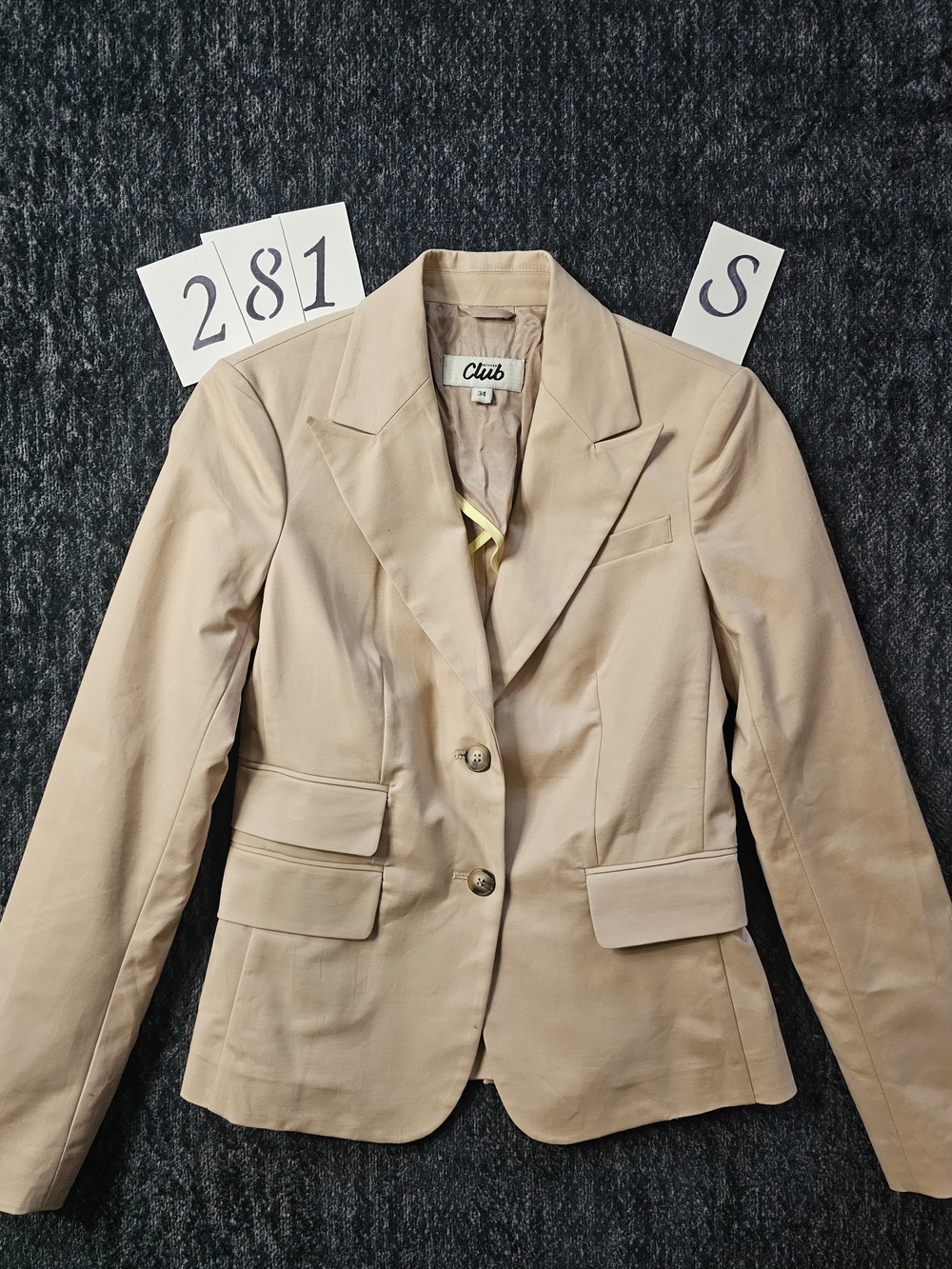Beyman Club Beige Tailored Women's Blazer